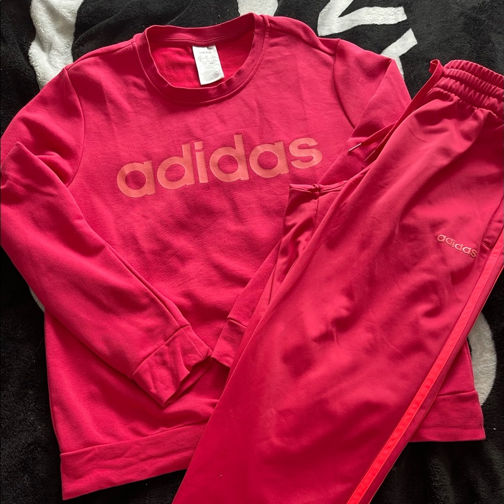 Hot Pink Adidas Essentials 2 pc set